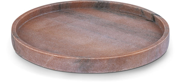 Meridian Furniture Barletta Pink Makrana Marble Round Tray Genuine Stone Vanity and Coffee Table Accent ACC115-Pink