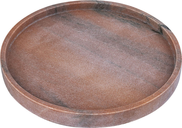 Meridian Furniture Barletta Pink Makrana Marble Round Tray Genuine Stone Vanity and Coffee Table Accent ACC115-Pink