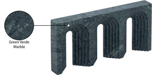 Meridian Furniture Curva Genuine Marble Fluted Arch Sculpture Artisan Carved Tabletop Accent for Shelf Console Green ACC116-Green