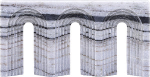 Meridian Furniture Curva Genuine Marble Fluted Arch Sculpture Artisan Carved Tabletop Accent for Shelf Console Panda ACC116-Panda