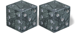 Meridian Furniture Dice Hand Carved Natural Stone Sculptural Tabletop Accent Set of 2 for Shelf Styling Green Genuine Marble ACC117-Green