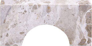 Meridian Furniture Cambre Hand-carved Genuine Marble Arch Sculpture Tabletop Accent with Natural Veined Ridged Detail Beige ACC118-Beige