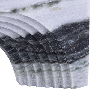 Meridian Furniture Cambre Hand-carved Genuine Marble Arch Sculpture Tabletop Accent with Natural Veined Ridged Detail Panda ACC118-Panda