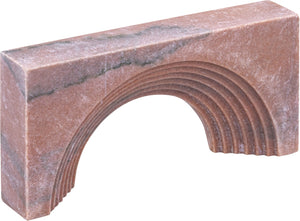 Meridian Furniture Cambre Hand-carved Genuine Marble Arch Sculpture Tabletop Accent with Natural Veined Ridged Detail Pink ACC118-Pink