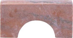 Meridian Furniture Cambre Hand-carved Genuine Marble Arch Sculpture Tabletop Accent with Natural Veined Ridged Detail Pink ACC118-Pink