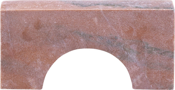 Meridian Furniture Cambre Hand-carved Genuine Marble Arch Sculpture Tabletop Accent with Natural Veined Ridged Detail Pink ACC118-Pink