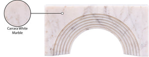 Meridian Furniture Cambre Hand-carved Genuine Marble Arch Sculpture Tabletop Accent with Natural Veined Ridged Detail White ACC118-White