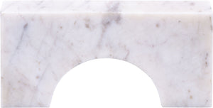 Meridian Furniture Cambre Hand-carved Genuine Marble Arch Sculpture Tabletop Accent with Natural Veined Ridged Detail White ACC118-White