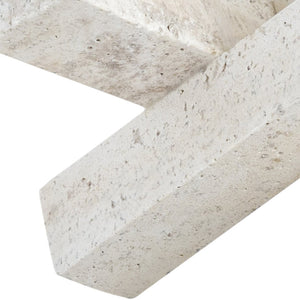 Meridian Furniture Stix Hand-finished Stone Sculptural Accent with Natural Veining for Shelves and Tabletop Decor Natural Travertine ACC121-Travertine