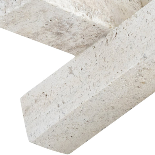 Meridian Furniture Stix Hand-finished Stone Sculptural Accent with Natural Veining for Shelves and Tabletop Decor Natural Travertine ACC121-Travertine