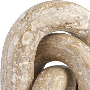Meridian Furniture Arco Sculptural Set of Three Hand Carved Natural Stone Arch Accents for Shelf or Console Natural Travertine ACC124-Travertine