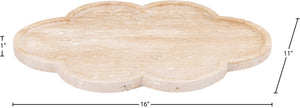 Meridian Furniture Rimini Clover Trefoil Tray Sculptural Natural Stone Catchall Accent for Vanity or Console Natural Travertine ACC126-Travertine