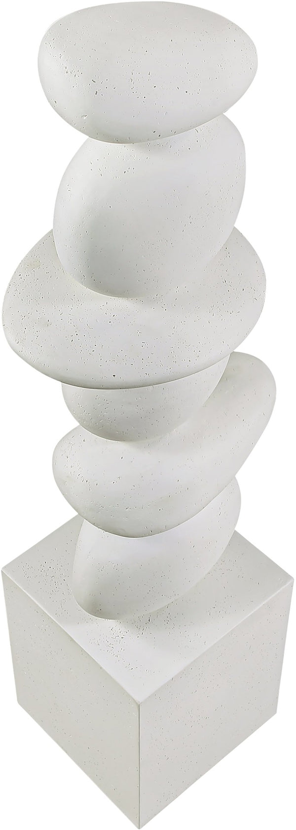 Meridian Furniture Torix Abstract Concrete Floor Sculpture Art Deco Stacked Form Vertical Indoor Statement Piece Cream ACC143-Cream