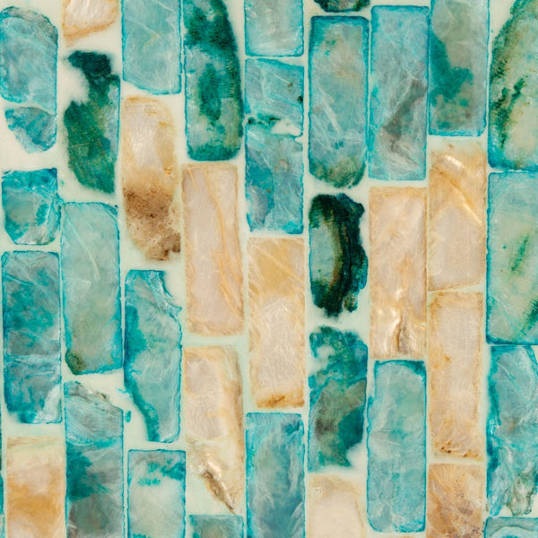 Safavieh Presley Round Accent Table - Mosaic Oceanic Blue & Gold Finish, Perfect For Small Spaces & Styling ACC1801A