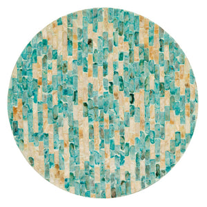Safavieh Presley Round Accent Table - Mosaic Oceanic Blue & Gold Finish, Perfect For Small Spaces & Styling ACC1801A