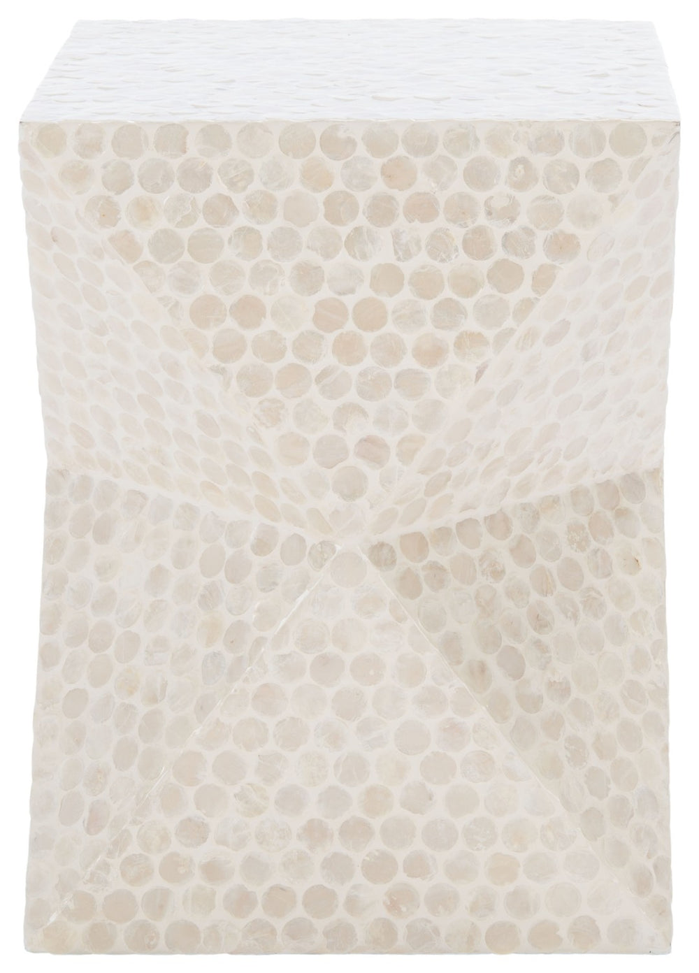 Safavieh Milan Accent Table: Modern Faceted Design With Capiz Shell Inlay For Coastal-Inspired Elegance ACC1802A