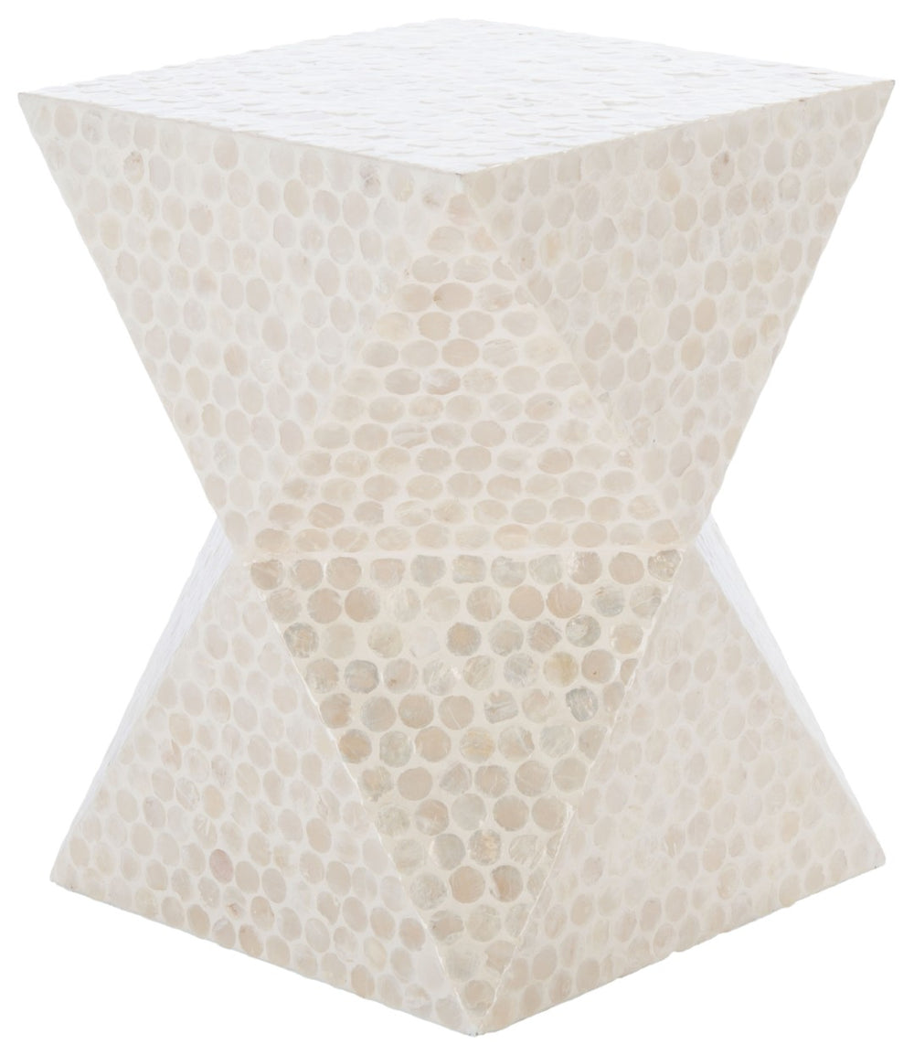 Safavieh Milan Accent Table: Modern Faceted Design With Capiz Shell Inlay For Coastal-Inspired Elegance ACC1802A