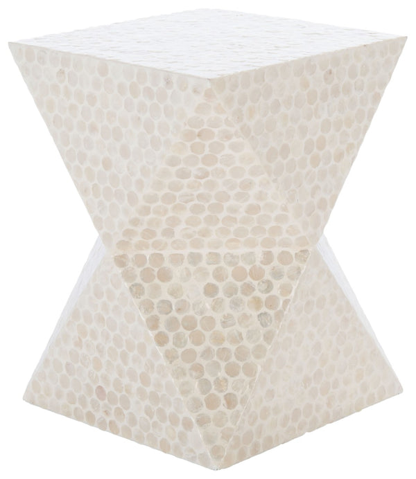 Safavieh Milan Accent Table: Modern Faceted Design With Capiz Shell Inlay For Coastal-Inspired Elegance ACC1802A