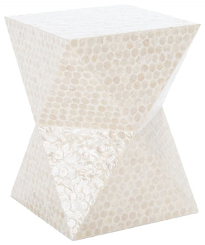 Safavieh Milan Accent Table: Modern Faceted Design With Capiz Shell Inlay For Coastal-Inspired Elegance ACC1802A