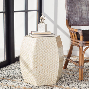 Safavieh Rylie Accent Table - Modern Mediterranean Elegance With White Capiz Inlay For Glamorous Interiors ACC1803A