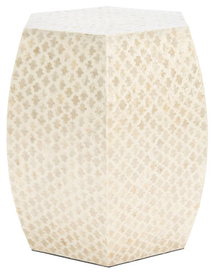 Safavieh Rylie Accent Table - Modern Mediterranean Elegance With White Capiz Inlay For Glamorous Interiors ACC1803A