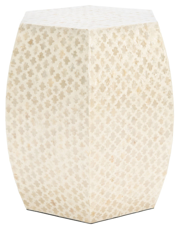 Safavieh Rylie Accent Table - Modern Mediterranean Elegance With White Capiz Inlay For Glamorous Interiors ACC1803A
