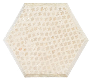 Safavieh Rylie Accent Table - Modern Mediterranean Elegance With White Capiz Inlay For Glamorous Interiors ACC1803A