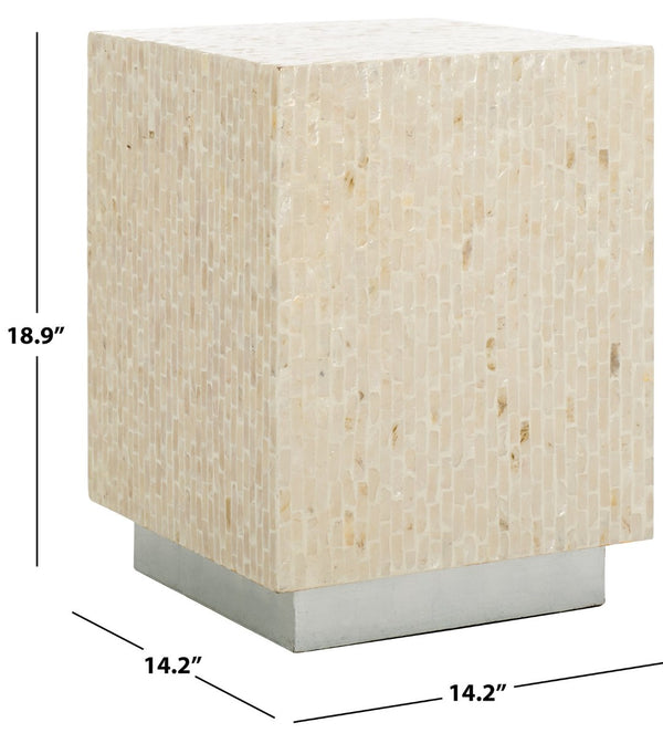 Safavieh Scarlett Square Accent Table - Handcrafted Capiz With Coastal Charm For Living Room & Bedroom Decor ACC1809A