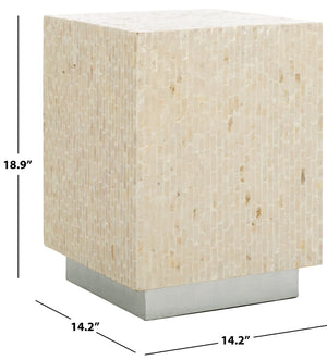 Safavieh Scarlett Square Accent Table - Handcrafted Capiz With Coastal Charm For Living Room & Bedroom Decor ACC1809A