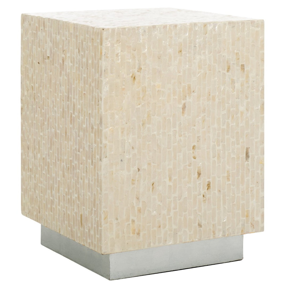 Safavieh Scarlett Square Accent Table - Handcrafted Capiz With Coastal Charm For Living Room & Bedroom Decor ACC1809A