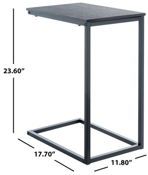 Safavieh Bodhi C-Shaped Side Table: Sleek Black Steel And Mdf Design For Modern Small-Space Living Solutions ACC2000A