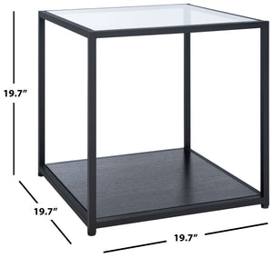 Safavieh Ackley End Table - Modern Minimalist Design With Glass Top & Lower Shelf For Stylish Storage Solutions ACC2001A