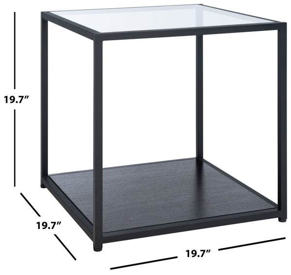 Safavieh Ackley End Table - Modern Minimalist Design With Glass Top & Lower Shelf For Stylish Storage Solutions ACC2001A
