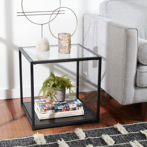 Safavieh Ackley End Table - Modern Minimalist Design With Glass Top & Lower Shelf For Stylish Storage Solutions ACC2001A