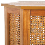 Safavieh Danez Hexagon Cane Accent Table Natural / Natural 19.7" x 17.1" x 20"