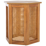 Safavieh Danez Hexagon Cane Accent Table Natural / Natural 19.7" x 17.1" x 20"