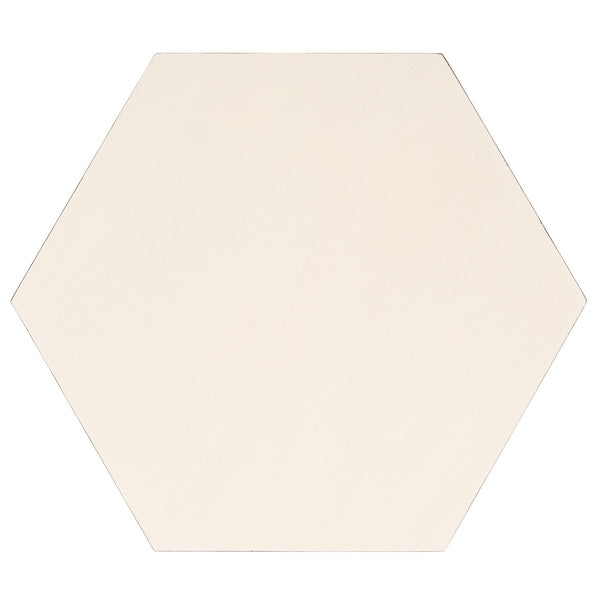 Safavieh Danez Hexagon Cane Accent Table White / Natural 19.7" x 17.1" x 20"