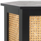 Safavieh Danez Hexagon Cane Accent Table Black / Natural 19.7" x 17.1" x 20"