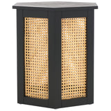 Safavieh Danez Hexagon Cane Accent Table Black / Natural 19.7" x 17.1" x 20"