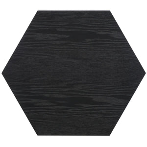 Safavieh Danez Hexagon Cane Accent Table Black / Natural 19.7" x 17.1" x 20"