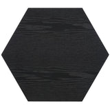 Safavieh Danez Hexagon Cane Accent Table Black / Natural 19.7" x 17.1" x 20"