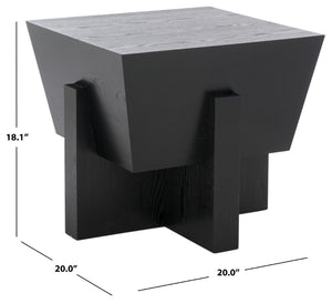Safavieh Aishu Accent Table In Elegant Black - Durable Wood Design For Timeless Style & Versatile Use! Black Wood Acc2300a