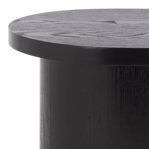 Safavieh Ekon Round End Table In Chic Black - Elevate Your Space With Sleek Sophistication & Style! Black Mdf With Ash Veneer Acc2301a