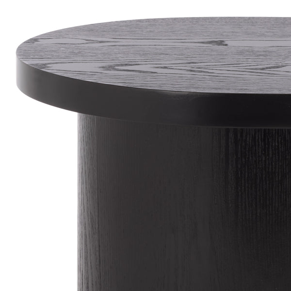 Safavieh Ekon Round End Table In Chic Black - Elevate Your Space With Sleek Sophistication & Style! Black Mdf With Ash Veneer Acc2301a