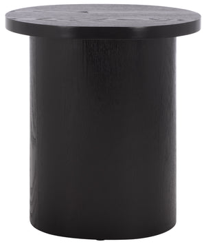 Safavieh Ekon Round End Table In Chic Black - Elevate Your Space With Sleek Sophistication & Style! Black Mdf With Ash Veneer Acc2301a