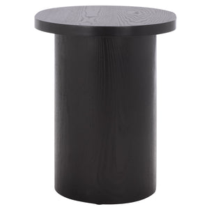 Safavieh Ekon Round End Table In Chic Black - Elevate Your Space With Sleek Sophistication & Style! Black Mdf With Ash Veneer Acc2301a