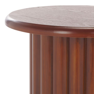 Safavieh Monka Round End Table – Modern Minimalist Mdf Table Perfect For Small Spaces And Stylish Decor Confirmed Walnut ACC2304A