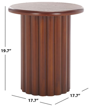 Safavieh Monka Round End Table – Modern Minimalist Mdf Table Perfect For Small Spaces And Stylish Decor Confirmed Walnut ACC2304A