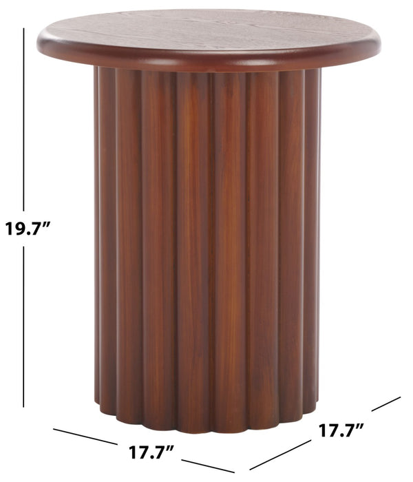Safavieh Monka Round End Table – Modern Minimalist Mdf Table Perfect For Small Spaces And Stylish Decor Confirmed Walnut ACC2304A