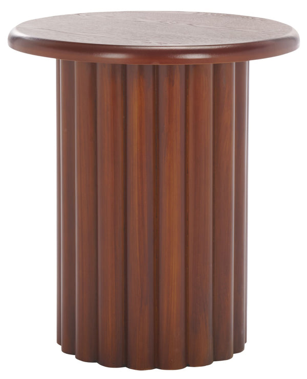 Safavieh Monka Round End Table – Modern Minimalist Mdf Table Perfect For Small Spaces And Stylish Decor Confirmed Walnut ACC2304A